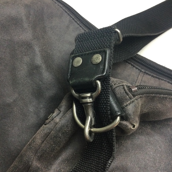 Art-Berg Do Gray Suede Zip Top Adjustable Shoulder Messenger Bag - Picture 7 of 11